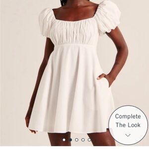 Abercrombie Ruched Puff Sleeve Mini Peasant Dress